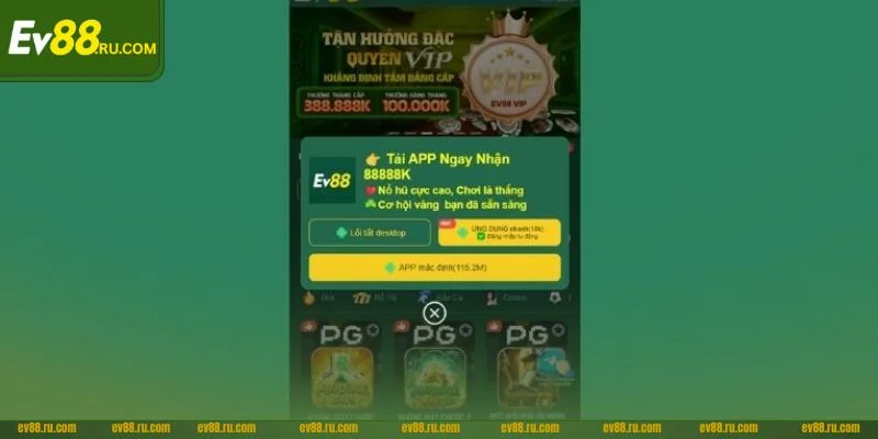 Hướng dẫn cài đặt app EV88 về điện thoại hiện đã có cả phiên bản cho iOS và Android.