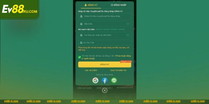 Phiên bản app của EV88 trên điện thoại đã sẵn sàng chờ cược thủ tải về.