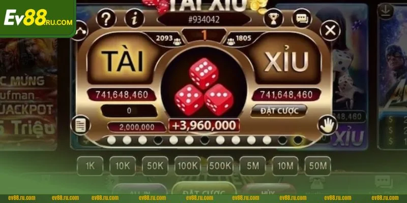 Tài xỉu EV88 là bộ môn cược thu hút đông đảo bet thủ tham gia.