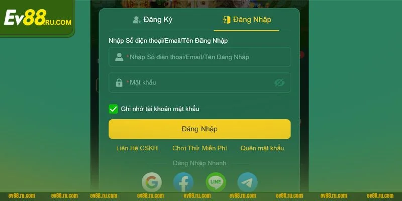 Tổng thời gian thực hiện toàn bộ các bước đăng nhập EV88 trên chỉ khoảng 40–60 giây.